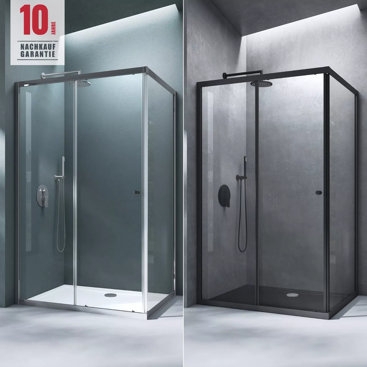 cabina de ducha Duschabtrennung ducha de esquina de vidrio de seguridad con puerta corredera NANO 190cm Ravenna16L-K