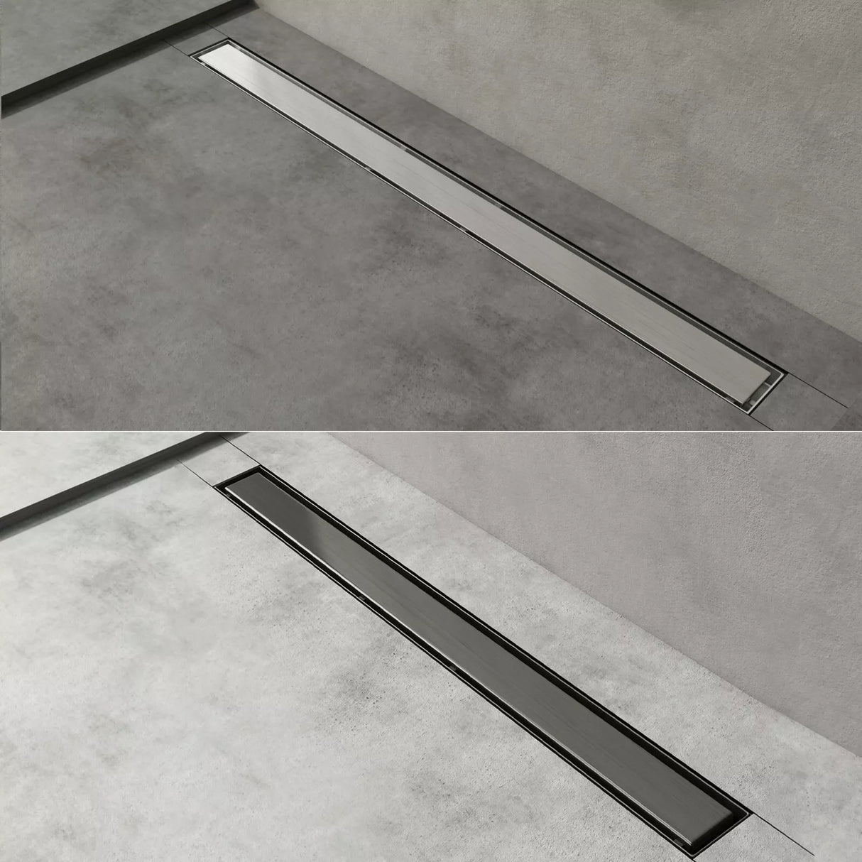 glasvilla Duschrinne desagüe de suelo de acero inoxidable | conjunto completo de canal de desagüe para baño | desagüe apto para azulejos 35L/min | filtro de pelo KE110