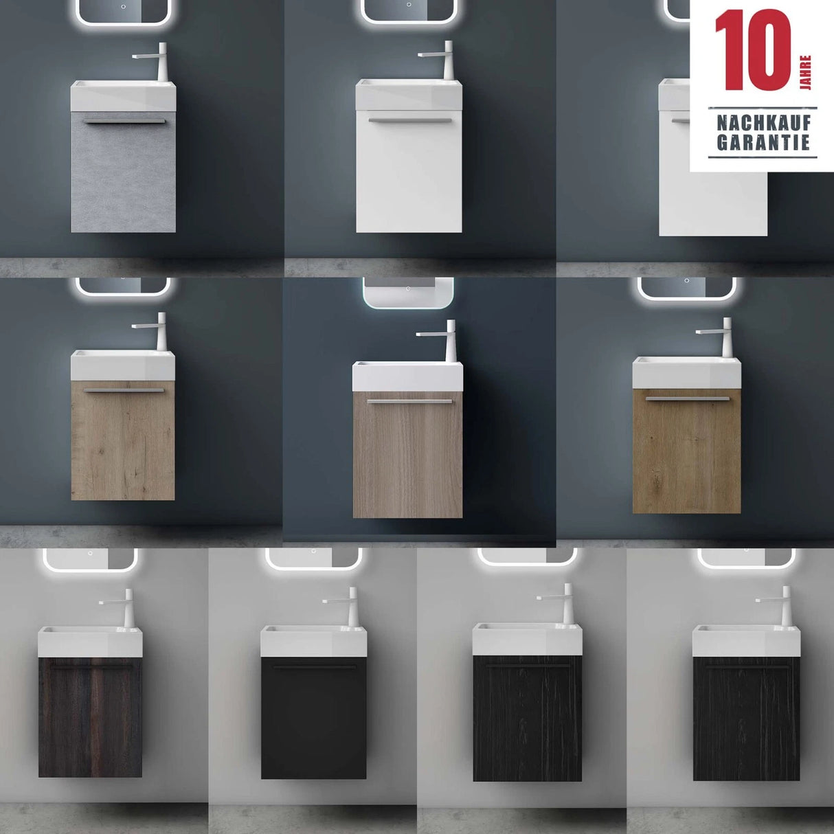 set de muebles de baño glasvilla pequeño mueble de lavabo 46 cm mueble con lavabo blanco de mineral para baño de invitados Pisa