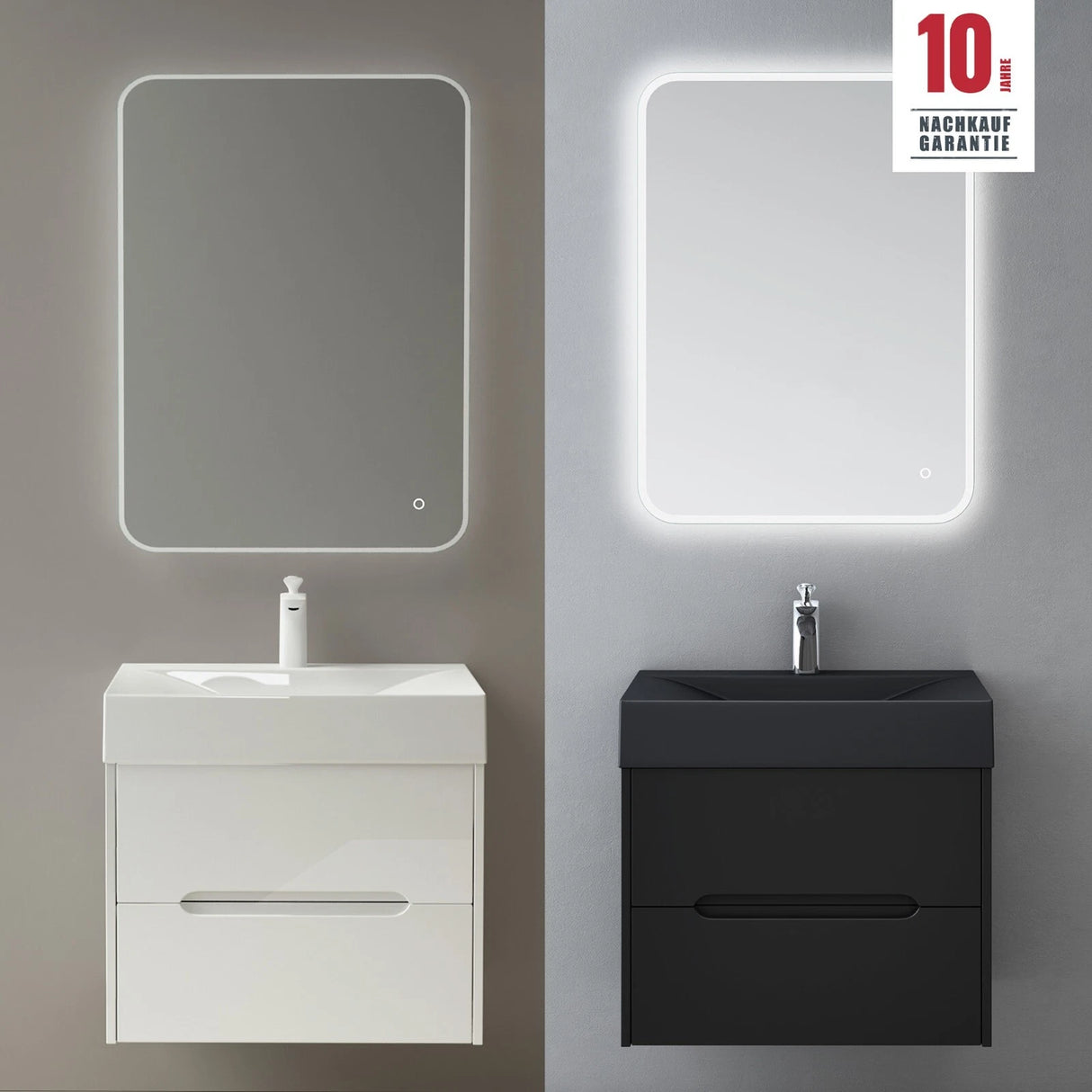 glasvilla Badmöbel-Set Badezimmermöbel Waschbeckenunterschrank mit Softclose Schubladen inkl. Mineralguss Waschbecken Yoga