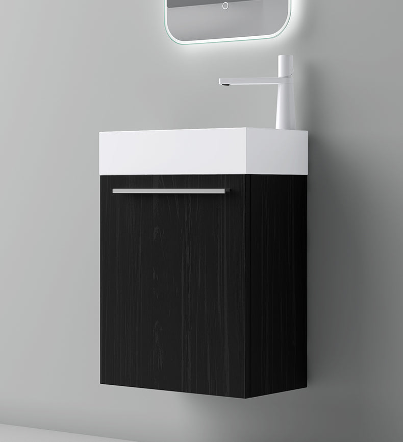 set de muebles de baño glasvilla pequeño mueble de lavabo 46 cm mueble con lavabo blanco de mineral para baño de invitados Pisa