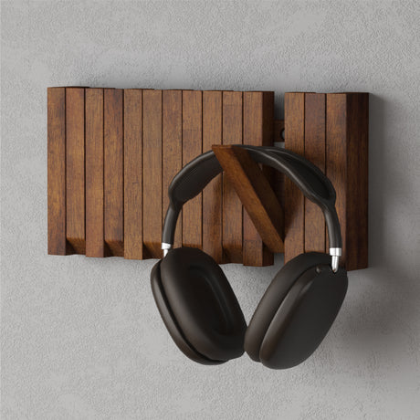 Glasvilla Design – Perchero de pared de madera con 7 ganchos magnéticos abatibles Twigro-01