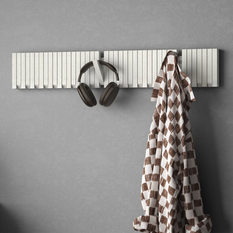 Glasvilla Design – Perchero de pared de madera con 7 ganchos magnéticos abatibles Twigro-01