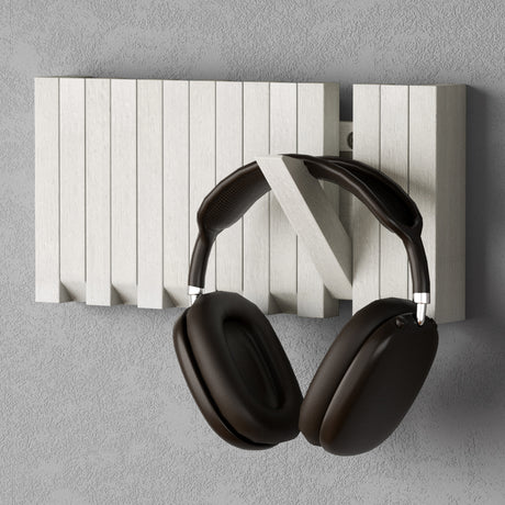 Glasvilla Design – Perchero de pared de madera con 7 ganchos magnéticos abatibles Twigro-01