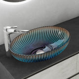glasvilla Lavabo da Appoggio in Vetro Lavandino Bagno da Appoggio in Vetro Ovale