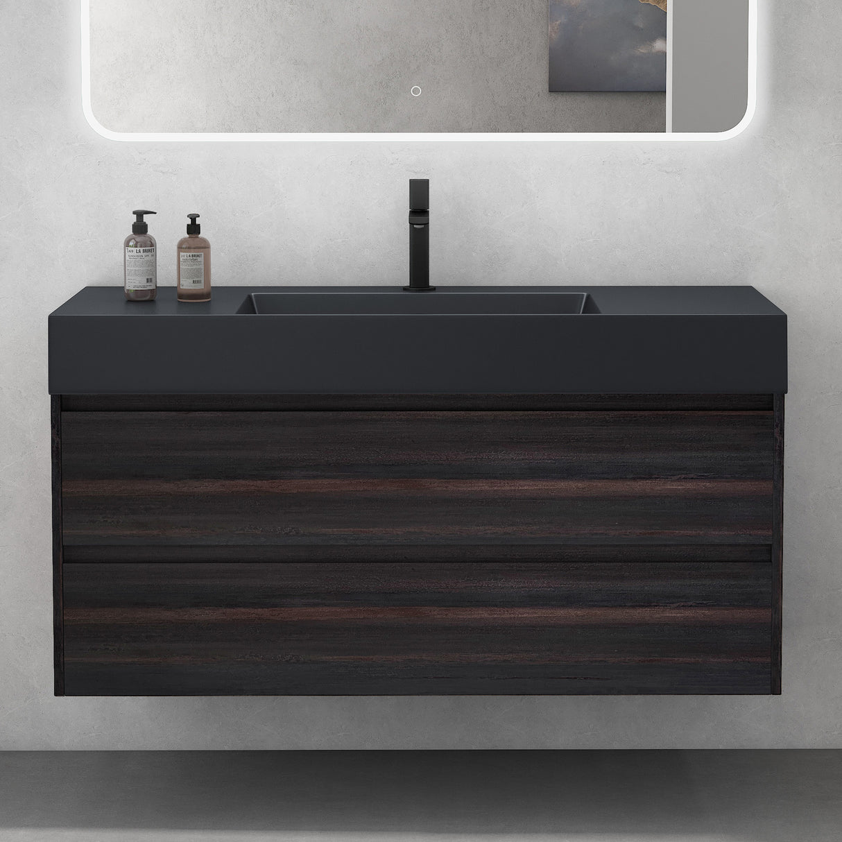 glasvilla Badmöbel Set Badezimmermöbel 120cm Waschbecken Waschtisch mit Unterschrank Deep