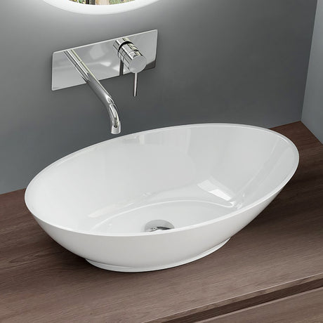 glasvilla Waschbecken Aufsatzwaschbecken Waschschale Waschtisch aus Mineralguss Oval Col807