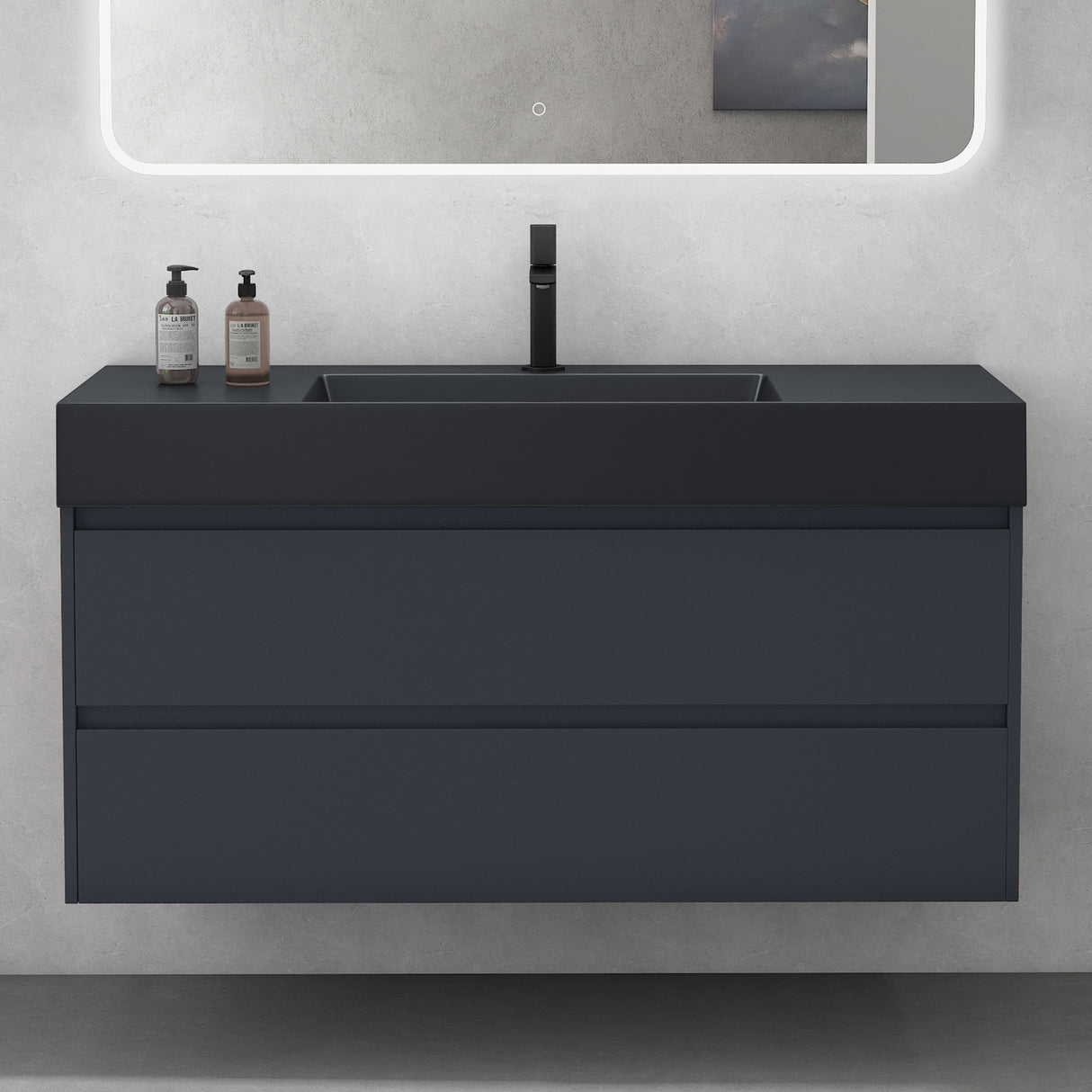 glasvilla Badmöbel Set Badezimmermöbel 120cm Waschbecken Waschtisch mit Unterschrank Deep
