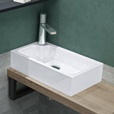 glasvilla Waschbecken Gäste WC Aufsatzwaschbecken mit Hahnloch 46x26x11cm Mineralguss Eckig Klein Waschschale Waschplatz Colossum101