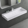 lavabo Glasvilla, lavabo à poser, lavabo suspendu, meuble vasque suspendu avec bonde, en fonte minérale, zone de vasque rectangulaire col19