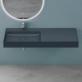 Lavabo Glasvilla, lavabo à poser, lavabo suspendu, en fonte minérale, rectangulaire, meuble-lavabo Col630
