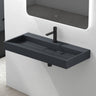 lavabo Glasvilla, lavabo à poser, lavabo suspendu, meuble vasque suspendu avec bonde, en fonte minérale, zone de vasque rectangulaire col19