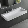 lavabo Glasvilla, lavabo à poser, lavabo suspendu, meuble vasque suspendu avec bonde, en fonte minérale, zone de vasque rectangulaire col19