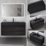 glasvilla Badmöbel Set Badezimmermöbel 120cm Waschbecken Waschtisch mit Unterschrank Deep