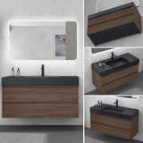 glasvilla Badmöbel Set Badezimmermöbel 120cm Waschbecken Waschtisch mit Unterschrank Deep
