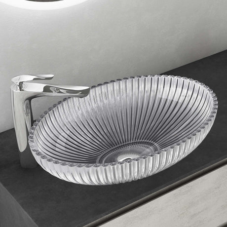 glasvilla Lavabo da Appoggio in Vetro Lavandino Bagno da Appoggio in Vetro Ovale