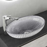 lavabo Glasvilla en verre, vasque à poser, lavabo ovale