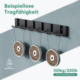 glasvilla Wandgarderobe Wandhaken aus Aluminium Garderobe mit klappbaren Haken Garderobenleiste Garderobenhaken Kleiderhaken