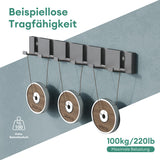 glasvilla Wandgarderobe Wandhaken aus Aluminium Garderobe mit klappbaren Haken Garderobenleiste Garderobenhaken Kleiderhaken