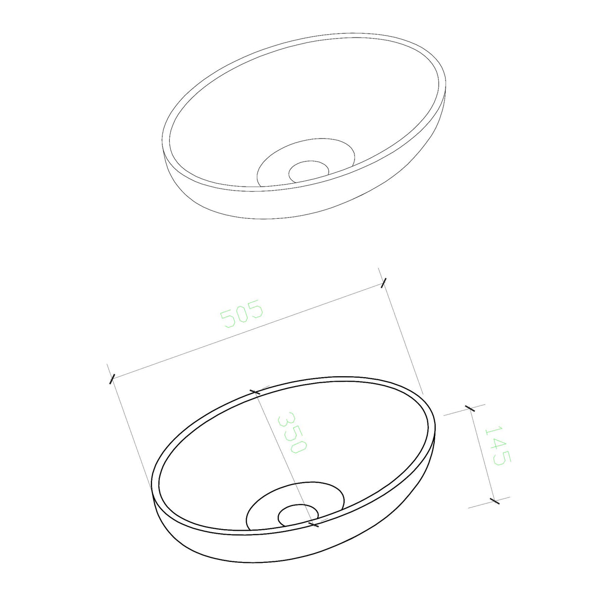 glasvilla Lavabo da Appoggio in Vetro Lavandino Bagno da Appoggio in Vetro Ovale