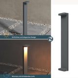 glasvilla Außenleuchte 10x6x60cm IP65 Wegeleuchte Außen | Pollerleuchte für Garten, 3000K Stehlampe Gartenlampe | Außenlampe Standleuchte 6W LumaTorch