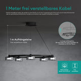 glasvilla Pendelleuchte LED Hängelampe 3000K/4000K/6000K Verstellbares Kabel Schwarz Hängeleuchte für Esszimmer Wohnzimmer Schlafzimmer