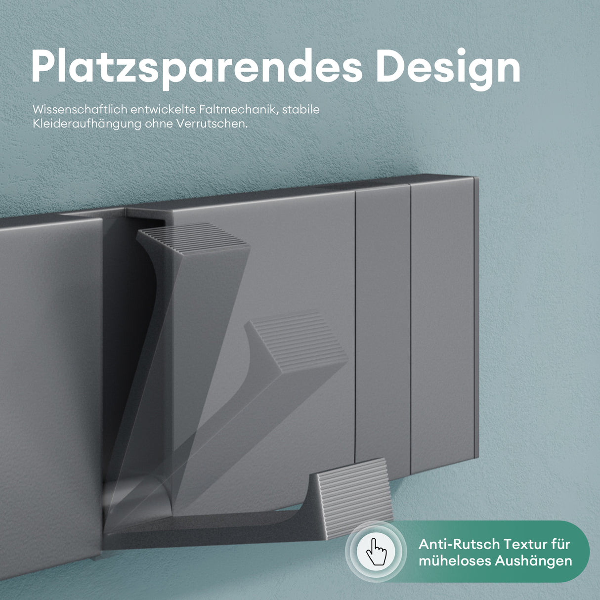 glasvilla Wandgarderobe Wandhaken aus Aluminium Garderobe mit klappbaren Haken Garderobenleiste Garderobenhaken Kleiderhaken