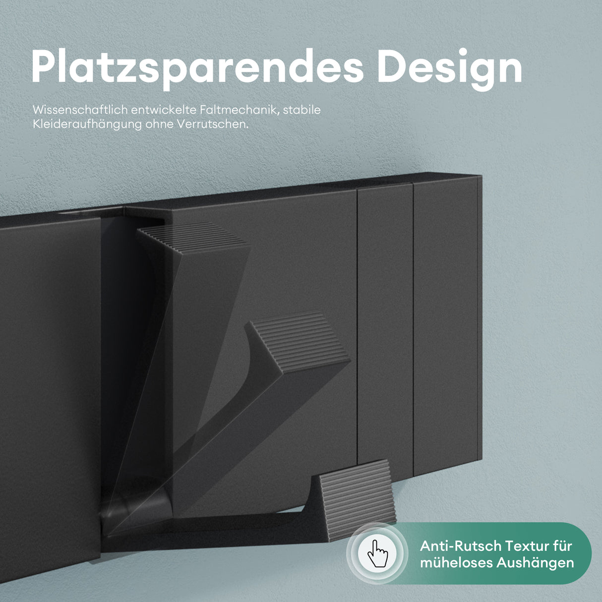 glasvilla Wandgarderobe Wandhaken aus Aluminium Garderobe mit klappbaren Haken Garderobenleiste Garderobenhaken Kleiderhaken