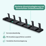 glasvilla Wandgarderobe Wandhaken aus Aluminium Garderobe mit klappbaren Haken Garderobenleiste Garderobenhaken Kleiderhaken