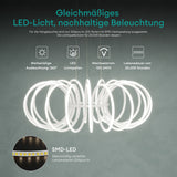 glasvilla Pendelleuchte Esstisch, 61cm LED Moderne Hängelampe Sandweiß, stufenlos dimmbar 3000K–6000K, höhenverstellbare Design 120W Esstischlampe mit Fernbedienung & Wandschalter Nuvora05