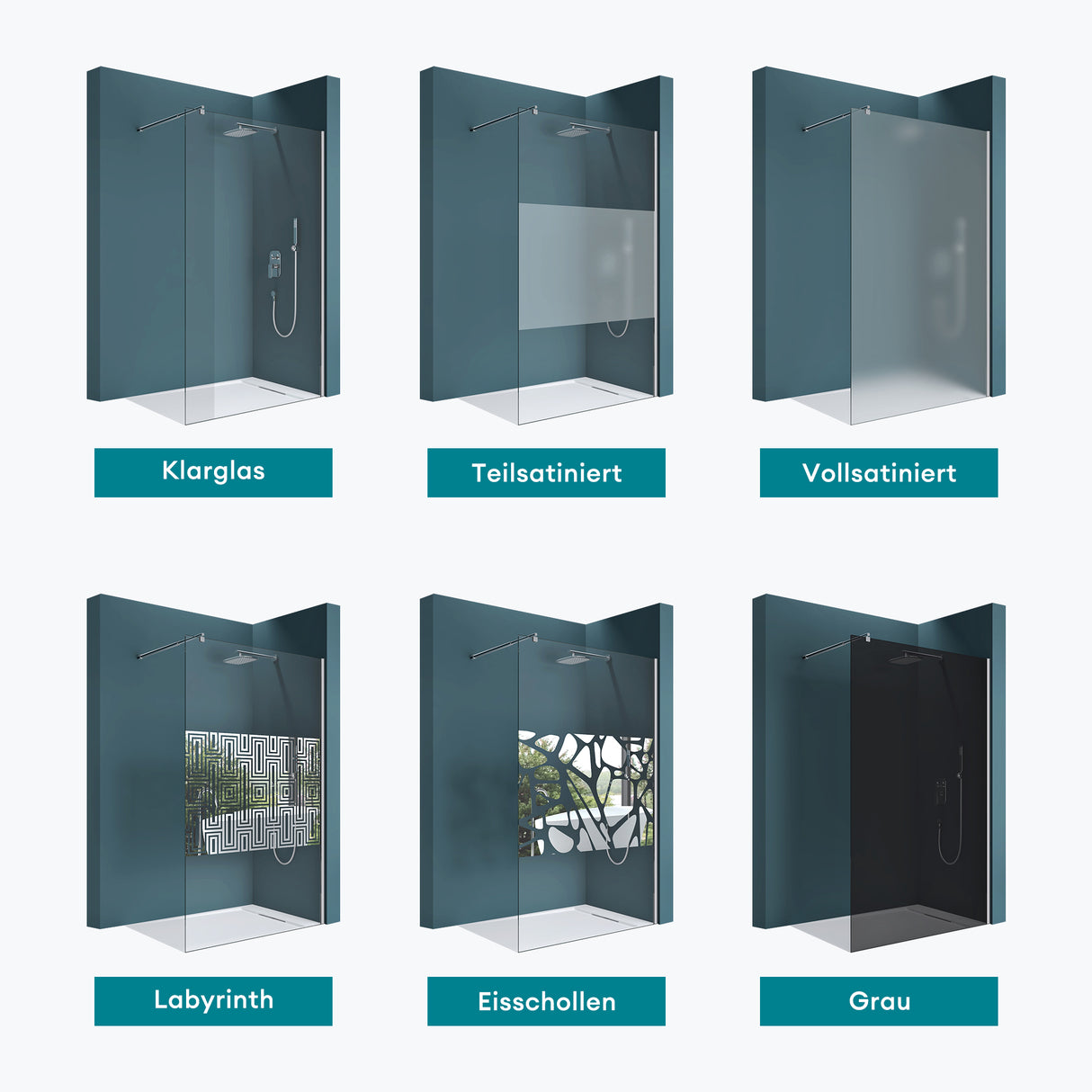 glasvilla Paroi de Douche Pare-Douche Douche à l’Italienne Verre de Sécurité ESG 10mm Verre NANO Bremen2K