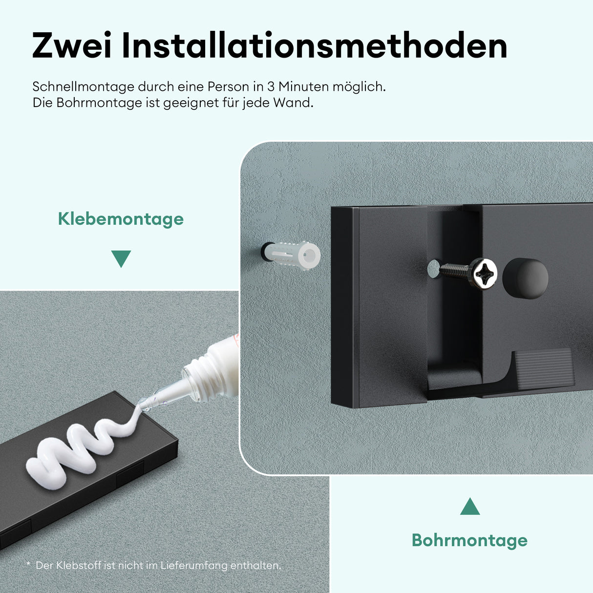 glasvilla Wandgarderobe Wandhaken aus Aluminium Garderobe mit klappbaren Haken Garderobenleiste Garderobenhaken Kleiderhaken