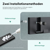 glasvilla Wandgarderobe Wandhaken aus Aluminium Garderobe mit klappbaren Haken Garderobenleiste Garderobenhaken Kleiderhaken