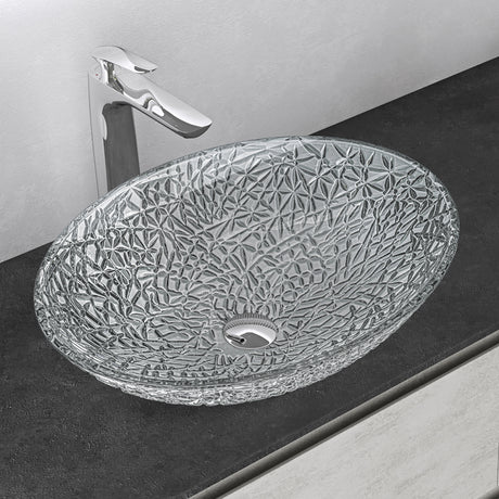 glasvilla Lavabo da Appoggio in Vetro Lavandino Bagno da Appoggio in Vetro Ovale