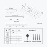 lavabo Glasvilla, lavabo à poser, lavabo suspendu, meuble vasque suspendu avec bonde, en fonte minérale, zone de vasque rectangulaire col19