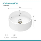Glasvilla Lavabo Cuadrado para Encimera 40x40x15 cm, Mineralguss, Modelo Col804