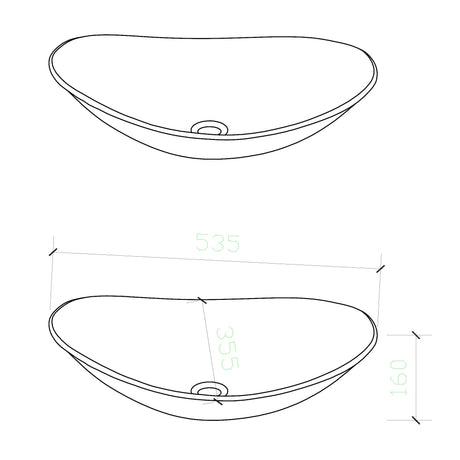 glasvilla Lavabo da Appoggio in Vetro Lavandino Bagno da Appoggio in Vetro Ovale