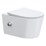 glasvilla Hänge WC Toilette Wand-WC Spülrandlos Weiß aus Keramik Wandmontage mit Absenkautomatik Aachen601