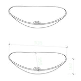 glasvilla Lavabo da Appoggio in Vetro Lavandino Bagno da Appoggio in Vetro Ovale