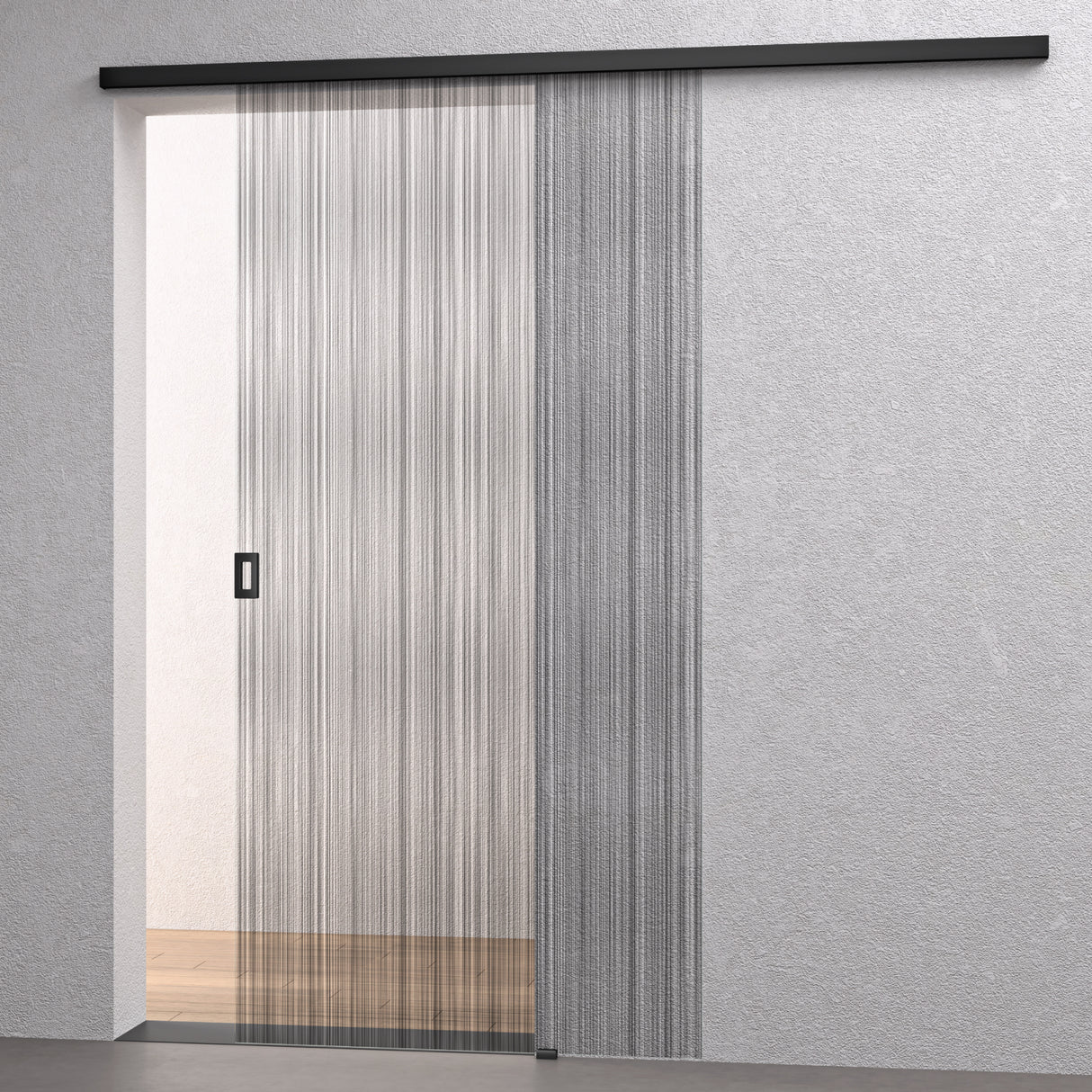 glasvilla Porta Scorrevole in Vetro Temperato 8mm, Binario e Maniglia in Lega di Alluminio per Bagno Cucina Studio Ufficio, Muranino-001