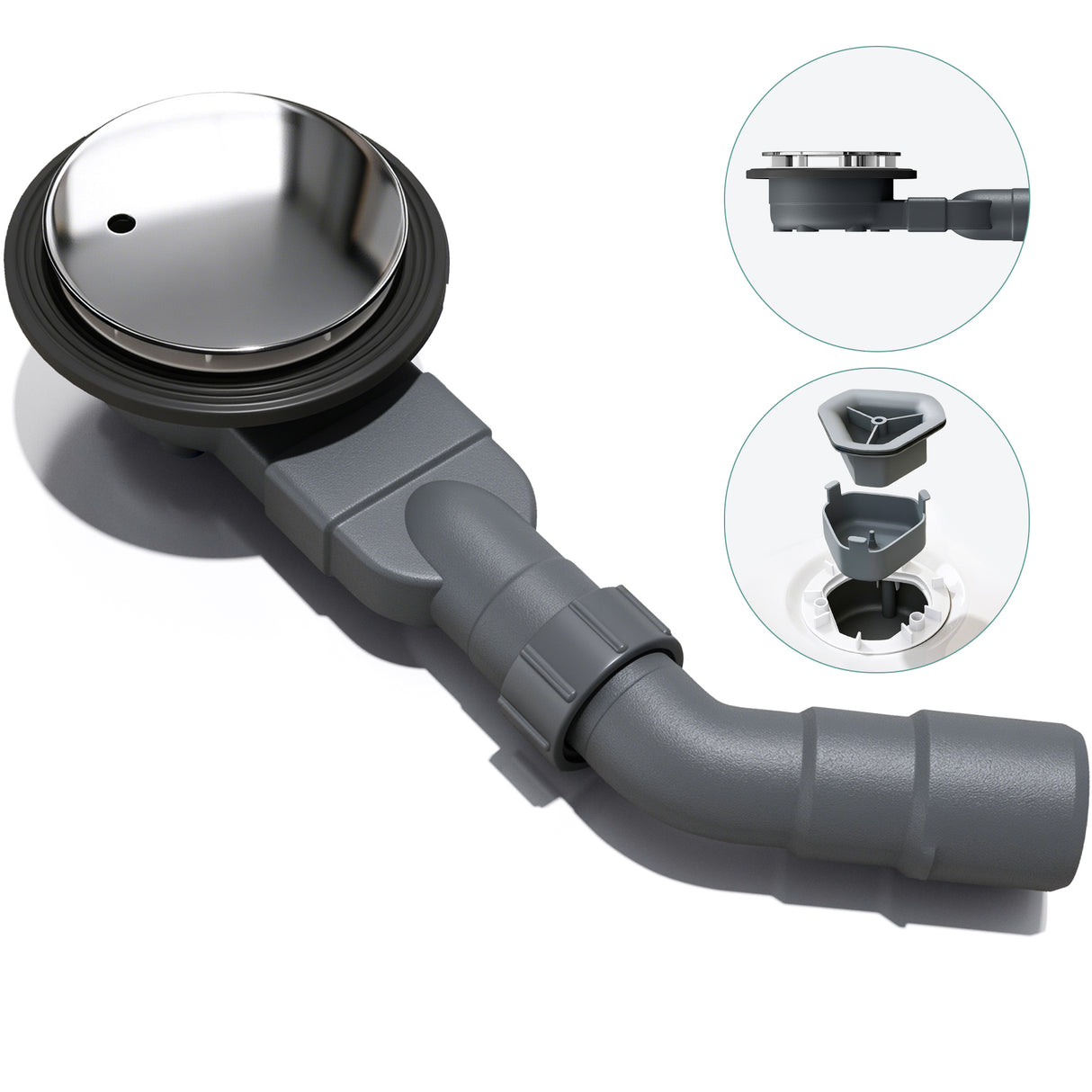 glasvilla Dusche Ablaufgarnitur für Duschwanne Duschtasse Abfluss Ablauf Siphon