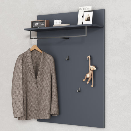 glasvilla Garderobenpaneel Wandgarderobe mit Ablage und 5 Haken Wandpaneel Hakenpaneel Garderobenhaken Garderobenboard 78x108cm Gabo-01