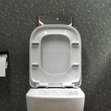 glasvilla Hänge WC Toilette Wand-WC Spülrandlos Weiß aus Keramik Wandmontage mit Absenkautomatik