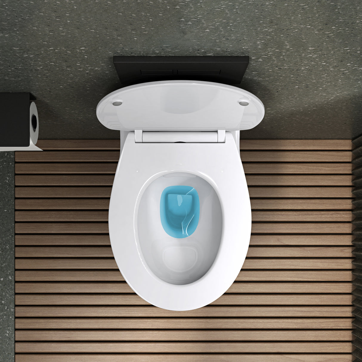 glasvilla Hänge WC Toilette Wand-WC Spülrandlos Weiß aus Keramik Wandmontage mit Absenkautomatik