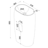 lavabo de diseño glasvilla freestanding Col32 de mineral compuesto lavabo de pie