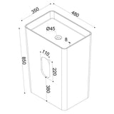 lavabo de diseño glasvilla freestanding Col36 blanco de mineral compuesto, BTH: 60x42x80cm