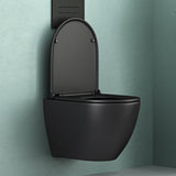 glasvilla Wand WC spülrandlos Schwarz Hänge WC spülrandlos Toilette WC mit Sitz Softclose