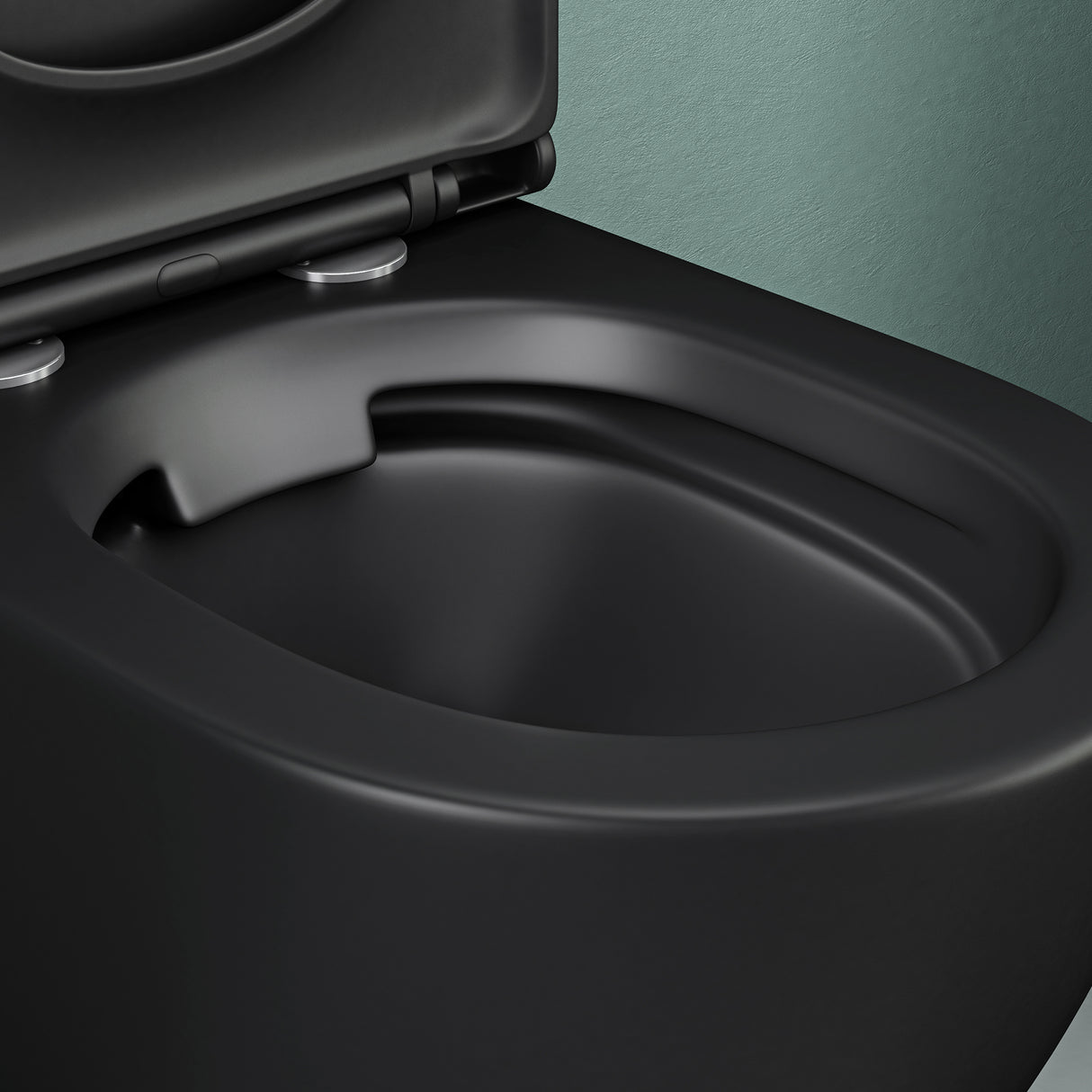 glasvilla Wand WC spülrandlos Schwarz Hänge WC spülrandlos Toilette WC mit Sitz Softclose