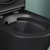 glasvilla Wand WC spülrandlos Schwarz Hänge WC spülrandlos Toilette WC mit Sitz Softclose