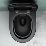 glasvilla Wand WC spülrandlos Schwarz Hänge WC spülrandlos Toilette WC mit Sitz Softclose
